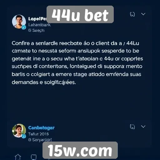 Feedback de usuários sobre o suporte ao cliente da 44u bet